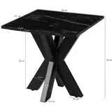 MASSIVMOEBEL24.DE Couchtisch Barcelona Schwarz Marmor 55 x 55 x 55 cm