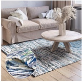 Myflair Teppich »Ameer«, rechteckig, Handweb Teppich, 90% Baumwolle, handgewebt, Scandi, blau