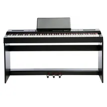 keymaXX Digital Piano 88 Tasten, Hammermechanik, anschlagdynamisch, gewichtet, Anfänger E-Piano schwarz mit Pedalen, Klavierständer,