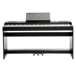 keymaXX Digital Piano 88 Tasten, Hammermechanik, anschlagdynamisch, gewichtet, Anfänger E-Piano schwarz mit Pedalen, Klavierständer,