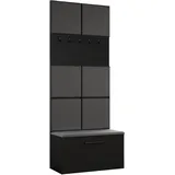 ax living Garderobenschrank Rosanno I 80,6 x 204 x 40 cm Schwarz