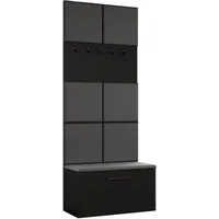 ax living Garderobenschrank Rosanno I 80,6 x 204 x 40 cm Schwarz