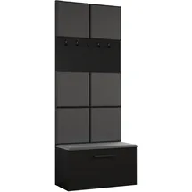 ax living Garderobenschrank Rosanno I 80,6 x 204 x 40 cm Schwarz