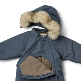 Wheat Schneeoverall WHEAT "Snowsuit Nickie", Jungen, Gr. 86, N-Gr, bunt (graublau), Obermaterial: 100% Nylon, unifarben, normal, Overalls, wasserdicht, atmungsaktiv und leicht wattiert