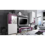 Vladon Wohnwand, Brombeere, Holzwerkstoff, 300x190x39 cm, Wohnzimmer, Wohnwände, Wohnwand-Sets