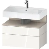 Duravit Waschtischunterbau 1 Auszug und 1 Schublade 79,0 x 47,0 x 59,0 cm Weiß Hochglanz