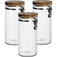 Gouveo 3er Set Vorratsglas Borosilikat 1.200 ml mit Bügelverschluss