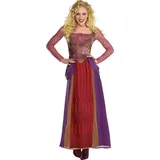 Party City Sarah Sanderson Halloween Kostüm für Damen Hocus Pocus Kleid mit Faux Mieder, Mehrfarbig, Large/Extra Large - Large/Extra Large