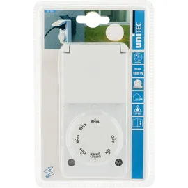 Unitec Zeitschaltuhr Countdown- und Dämmerungsfunktion weiß mechanisch, weiß, IP44