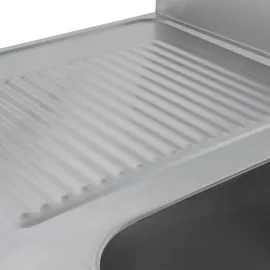 GastroHero Spültisch Basic 16x6 mit 2 Becken rechts, Aufkantung und Grundboden