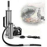 XERSEK Smoker Kaltrauchgenerator 25W Kaltrauchgerät Teerabscheidung Wind Einstellbar, inkl. Hitzeschutzgriff, Luftpumpe Max.55L/min, Brennstoffpresse, Smoker Räuchergenerator zur Feiertag Party Hausgebrauch silberfarben