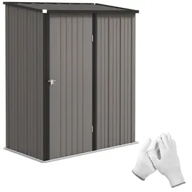 Outsunny Gerätehaus Pultdach 0,94 x 1,34 m Hellgrau