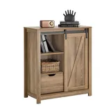 SoBuy FSB59-BR Sideboard mit Schiebetür Kommode Schuhschrank schmal Schrank Küchenschrank Flurschrank Beistellschrank Aufbewahrungsschrank bht ca.