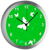 CreaDesign Funkwanduhr (geräuscharmes Uhrwerk) grün
