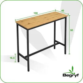 OEM Bartisch 100 x 40 x 90 cm Eichefarben/Schwarz
