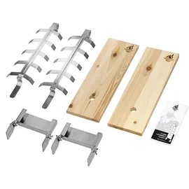 FEUERGOTT Flammlachsbrett 2er-Set Zedernholz Edelstahl beige