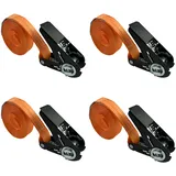 Baumarktplus 4x Ratschen Spanngurt Spanngurte Orange 1-tlg 4m 0,8t 800kg Schwarzes Schloss