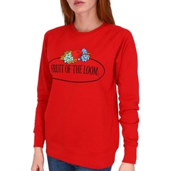 Fruit of the Loom Fruit of the Loom leichtes Damen Sweatshirt mit großem Vintage-Logo, rot, L