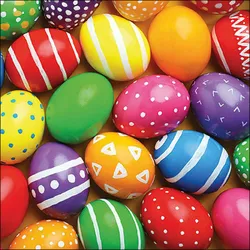 20 Servietten Papier 33x33cm 3-lagig - hochwertige Einweg Papierservietten Ostern Osterbrunch Frühlingsdeko Tischdeko bunte Eier