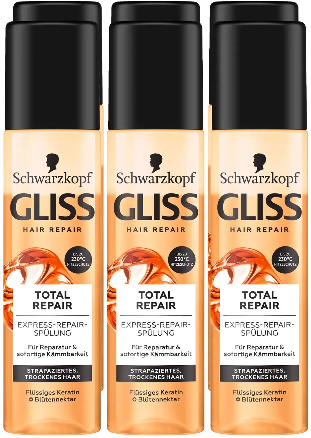 Schwarzkopf Gliss Express-Repair-Spülung Total Repair 200 ml, 6er Pack