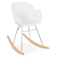 KADIMA DESIGN Lounge Stuhl Schaukelstuhl mit Holzbeinen | Skandinavisches