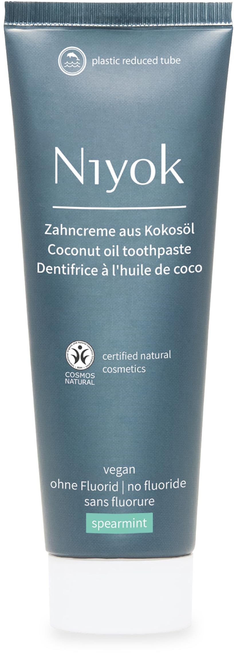 Niyok® Zahncreme aus Bio Kokosöl "Spearmint" (75ml) • Natürliche Zahnpasta für weiße Zähne • Intensive Pflege & Frische • Schützt das Zahnfleisch • Ohne Fluorid & Vegan