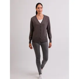 CASH-MERE.CH Strickjacke in Grau-Taupe Melange M