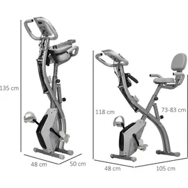 Homcom Heimtrainer mit LCD Display grau/rot