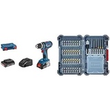 Bosch Professional 18V System Akku-Bohrschrauber GSR 18-2-LI (inkl. Akku, Ladegerät, L-Case) + 40tlg. Schrauberbit-Set (Zubehör Bohrschrauber und Schraubendreher)