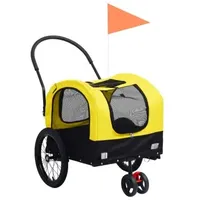 vidaXL 2-in-1 Fahrradanhänger für Hunde und Buggy Gelb und Schwarz