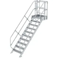 Treppen-Modul Aluminium geriffelt 10 Stufen