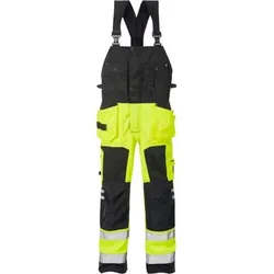Warnschutz-Latzhose 1014 PLU, warngelb/schwarz, Größe D100 - schwarz - D100