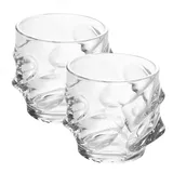Intirilife 2x Whisky Glas in KRISTALL KLAR 'SCULPTURED' – Gr.: onesize