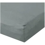 BettwarenShop Spannbettlaken Baumwolle-Jersey-Elasthan 120 x 200 - 130 x 220 cm grau