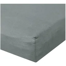 BettwarenShop Spannbettlaken Baumwolle-Jersey-Elasthan 120 x 200 - 130 x 220 cm grau