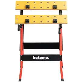 katoma Arbeitstisch Stahl/MDF klappbar 125 kg gelb/rot