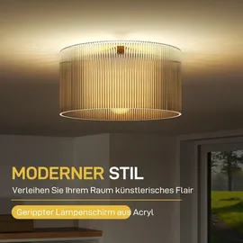 Homcom Deckenleuchte 1 E27 rund transparent weiß