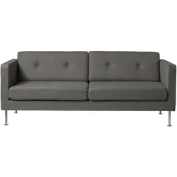 FDB Møbler L42 Firhøj Sofa 2,5-Sitzer, chrom / dunkelgrau