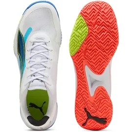 Puma Accelerate Turbo 4 Game On Hallenschuh, Unisex, Puma Weiß, leuchtendes Rot, Ultrablau, 44.5