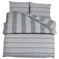 VidaXL Bettwäsche-Set Grau 200x200 cm Baumwolle