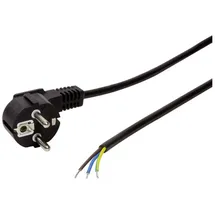 Logilink Strom Anschlusskabel [1x Schutzkontakt-Winkelstecker - 1x offene Kabelenden] 1.50 m Schwarz