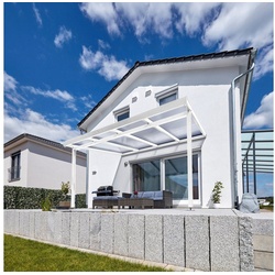 GUTTA Terrassendach Premium, BxT: 410,2×306 cm, Bedachung Doppelstegplatten, BxT: 410×306 cm, Dach Polycarbonat klar weiß