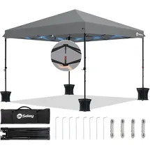 Sekey Faltpavillon 3 x 3 m inkl. 4 Seitenteile Grau