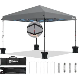 Sekey Faltpavillon 3 x 3 m inkl. 4 Seitenteile Grau