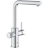 Grohe Blue Pure Minta Einhand-Spültischbatterie mit Filterfunktion (L-Auslauf, Einlochmontage, herausziehbarer Mousseur, schwenkbarer Rohrauslauf), chrom, 30601000