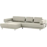 Stylife Ecksofa, Creme, Leder, Echtleder, Dickleder, 3-4-Sitzer, Füllung: Polyurethan (Pur), Ottomane links, L-Form, 307x188 cm, Goldenes M, Typenauswahl, Fußauswahl, Lederauswahl, Stoffauswahl, Rücken echt, individuell planbar, Wohnzimmer, Sofas & Couches, Wohnlandschaften, Ecksofas