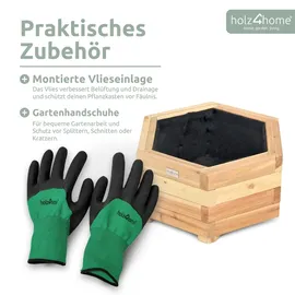 holz4home Pflanzkübel 6-eckig S 40 x 40 x 40 cm Braun