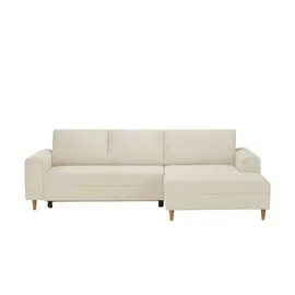 Sofa.de Ecksofa mit Schlaffunktion ¦ beige ¦ Maße (cm): B: 275 H: 91 T: 173.0