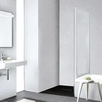 Kermi Liga Seitenwand verkürzt LITVD090161AK 90x160cm, silber mattglanz, ESG klar, auf Badewanne