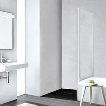 Kermi Liga Seitenwand verkürzt LITVD090161AK 90x160cm, silber mattglanz, ESG klar, auf Badewanne